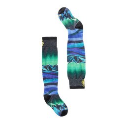 Smartwool Ski Zero Cushion Aurora Flash Print OTC Sock Kids' in Black
